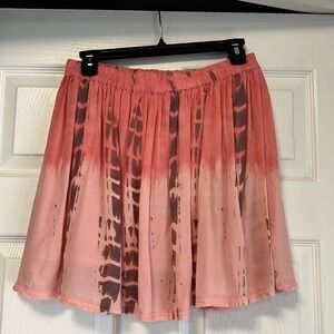 American Eagle Pink Ombre Tie Dye‎ Mini Skirt Womens Medium Viscose Boho Flowy